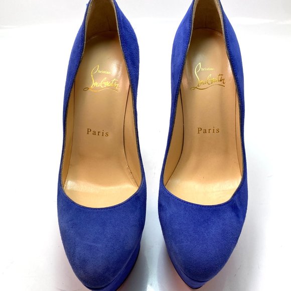Christian Louboutin Blue Platform Heels - Picture 2 of 8